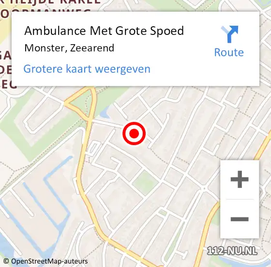 Locatie op kaart van de 112 melding: Ambulance Met Grote Spoed Naar Monster, Zeearend op 26 juni 2022 20:06