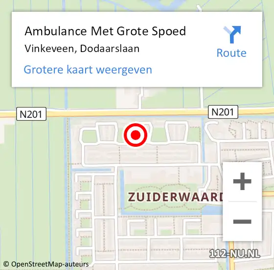 Locatie op kaart van de 112 melding: Ambulance Met Grote Spoed Naar Vinkeveen, Dodaarslaan op 26 juni 2022 20:10