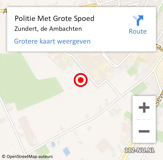 Locatie op kaart van de 112 melding: Politie Met Grote Spoed Naar Zundert, de Ambachten op 26 juni 2022 21:12