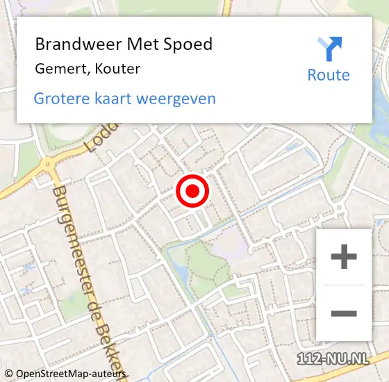 Locatie op kaart van de 112 melding: Brandweer Met Spoed Naar Gemert, Kouter op 26 juni 2022 21:54