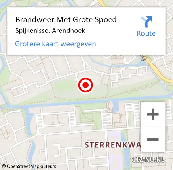 Locatie op kaart van de 112 melding: Brandweer Met Grote Spoed Naar Spijkenisse, Arendhoek op 26 juni 2022 23:01