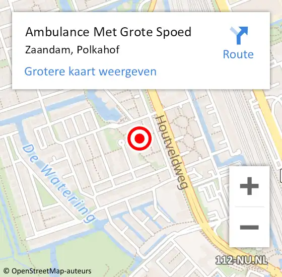 Locatie op kaart van de 112 melding: Ambulance Met Grote Spoed Naar Zaandam, Polkahof op 27 juni 2022 01:32