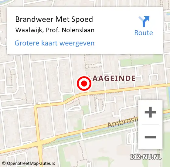 Locatie op kaart van de 112 melding: Brandweer Met Spoed Naar Waalwijk, Prof. Nolenslaan op 27 juni 2022 03:56