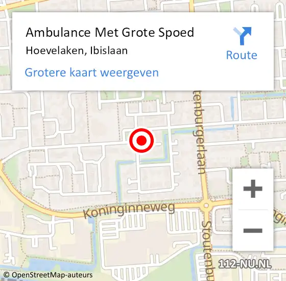 Locatie op kaart van de 112 melding: Ambulance Met Grote Spoed Naar Hoevelaken, Ibislaan op 27 juni 2022 04:12