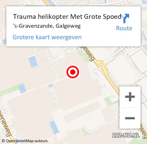 Locatie op kaart van de 112 melding: Trauma helikopter Met Grote Spoed Naar 's-Gravenzande, Galgeweg op 27 juni 2022 06:56