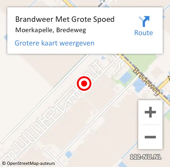 Locatie op kaart van de 112 melding: Brandweer Met Grote Spoed Naar Zevenhuizen, Bredeweg op 27 juni 2022 07:34