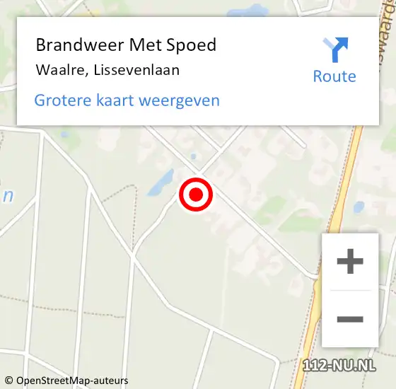 Locatie op kaart van de 112 melding: Brandweer Met Spoed Naar Waalre, Lissevenlaan op 27 juni 2022 08:56