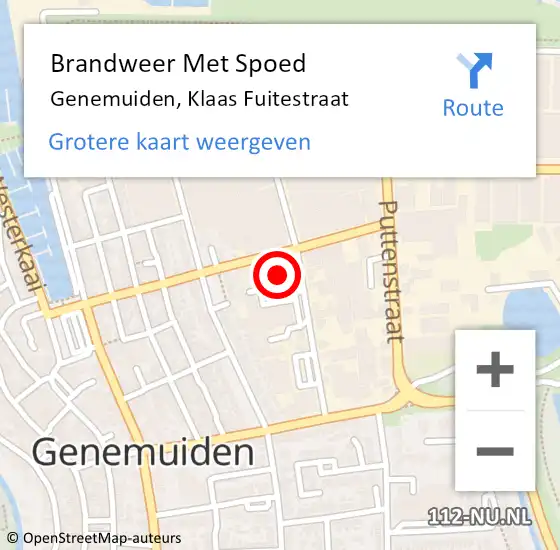 Locatie op kaart van de 112 melding: Brandweer Met Spoed Naar Genemuiden, Klaas Fuitestraat op 27 juni 2022 09:41