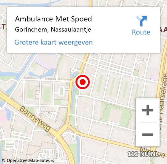 Locatie op kaart van de 112 melding: Ambulance Met Spoed Naar Gorinchem, Nassaulaantje op 27 juni 2022 09:45