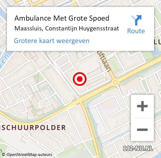 Locatie op kaart van de 112 melding: Ambulance Met Grote Spoed Naar Maassluis, Constantijn Huygensstraat op 27 juni 2022 09:56