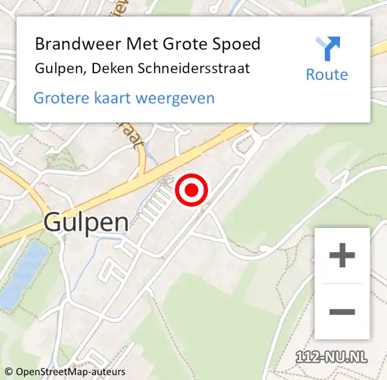 Locatie op kaart van de 112 melding: Brandweer Met Grote Spoed Naar Gulpen, Deken Schneidersstraat op 27 juni 2022 10:51