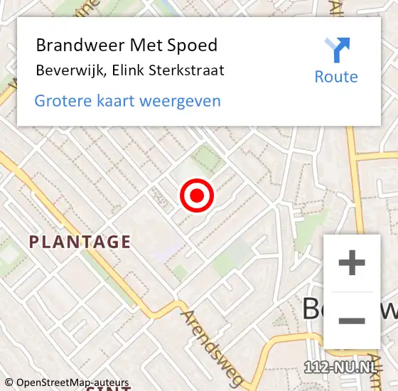 Locatie op kaart van de 112 melding: Brandweer Met Spoed Naar Beverwijk, Elink Sterkstraat op 27 juni 2022 10:59