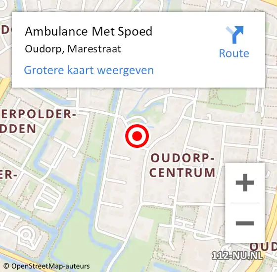 Locatie op kaart van de 112 melding: Ambulance Met Spoed Naar Oudorp, Marestraat op 27 juni 2022 11:35