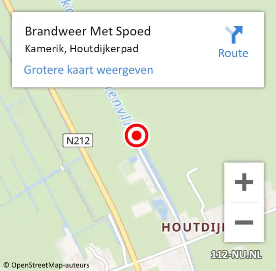 Locatie op kaart van de 112 melding: Brandweer Met Spoed Naar Kamerik, Houtdijkerpad op 27 juni 2022 11:39