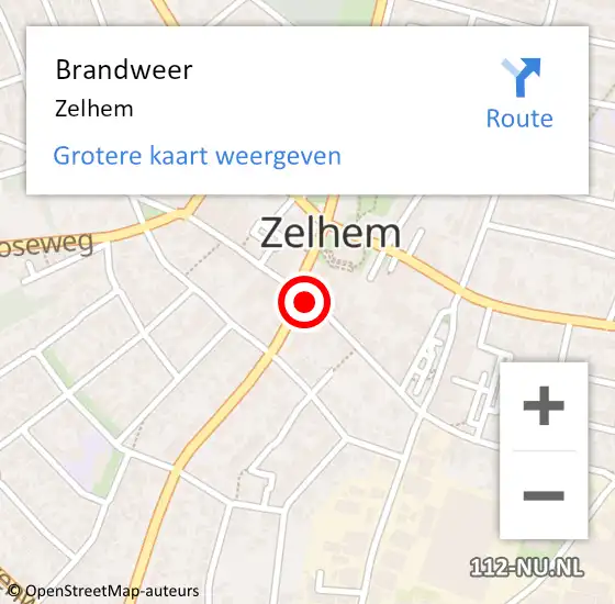 Locatie op kaart van de 112 melding: Brandweer Zelhem op 27 juni 2022 12:06