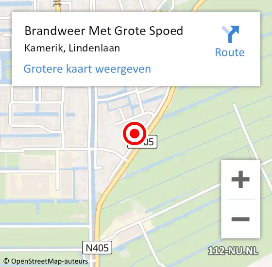 Locatie op kaart van de 112 melding: Brandweer Met Grote Spoed Naar Kamerik, Lindenlaan op 27 juni 2022 12:46