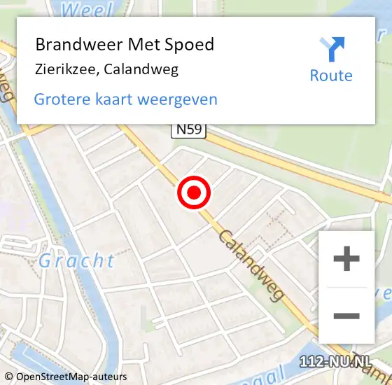 Locatie op kaart van de 112 melding: Brandweer Met Spoed Naar Zierikzee, Calandweg op 27 juni 2022 13:04