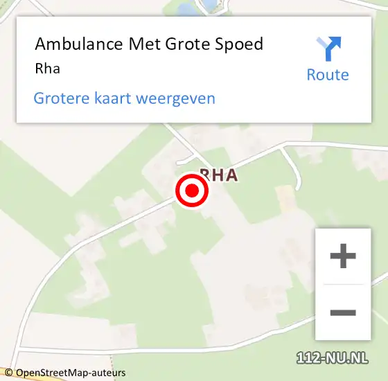 Locatie op kaart van de 112 melding: Ambulance Met Grote Spoed Naar Rha op 27 juni 2022 13:09
