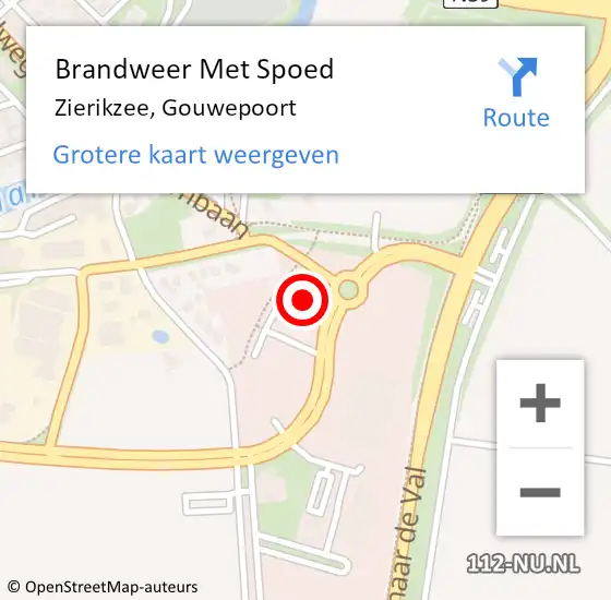 Locatie op kaart van de 112 melding: Brandweer Met Spoed Naar Zierikzee, Gouwepoort op 27 juni 2022 13:49