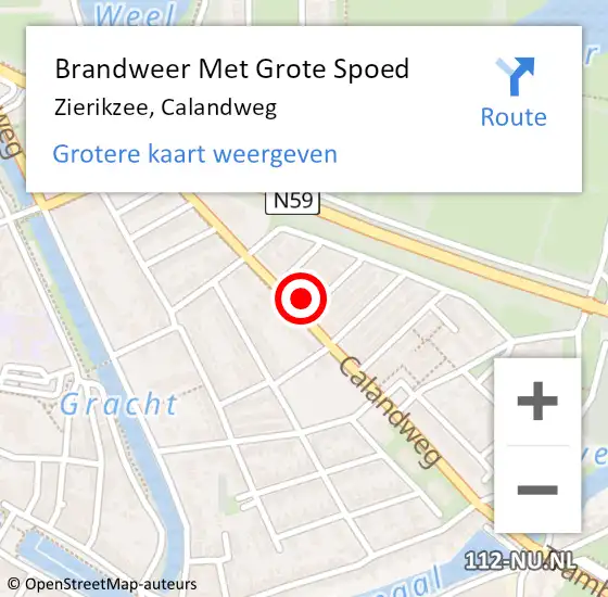 Locatie op kaart van de 112 melding: Brandweer Met Grote Spoed Naar Zierikzee, Calandweg op 27 juni 2022 14:02