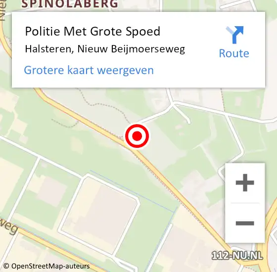 Locatie op kaart van de 112 melding: Politie Met Grote Spoed Naar Halsteren, Nieuw Beijmoerseweg op 27 juni 2022 14:36