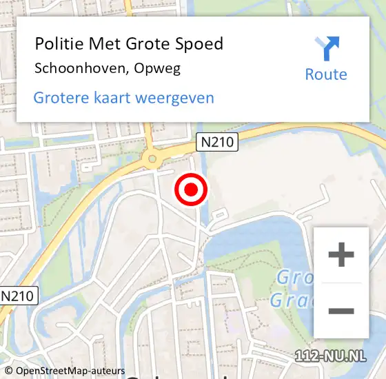 Locatie op kaart van de 112 melding: Politie Met Grote Spoed Naar Schoonhoven, Opweg op 27 juni 2022 14:39