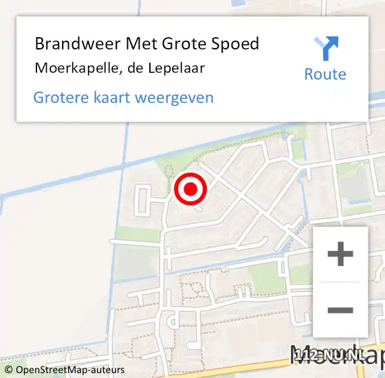 Locatie op kaart van de 112 melding: Brandweer Met Grote Spoed Naar Moerkapelle, de Lepelaar op 27 juni 2022 14:46