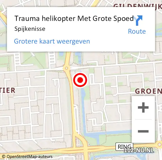 Locatie op kaart van de 112 melding: Trauma helikopter Met Grote Spoed Naar Spijkenisse op 27 juni 2022 15:55