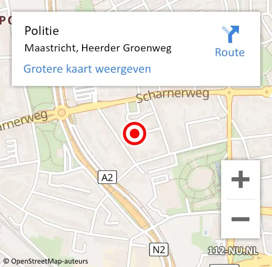 Locatie op kaart van de 112 melding: Politie Maastricht, Heerder Groenweg op 27 juni 2022 16:24