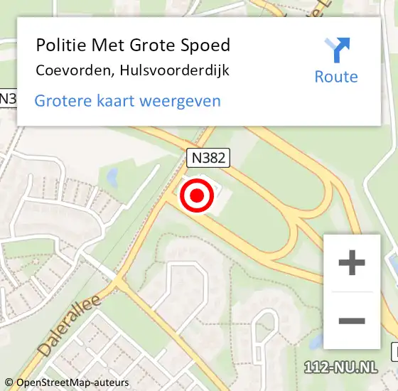 Locatie op kaart van de 112 melding: Politie Met Grote Spoed Naar Coevorden, Hulsvoorderdijk op 27 juni 2022 16:29