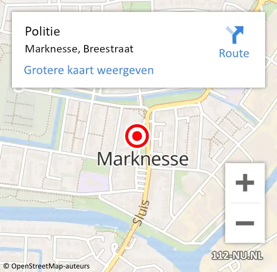 Locatie op kaart van de 112 melding: Politie Marknesse, Breestraat op 27 juni 2022 17:45