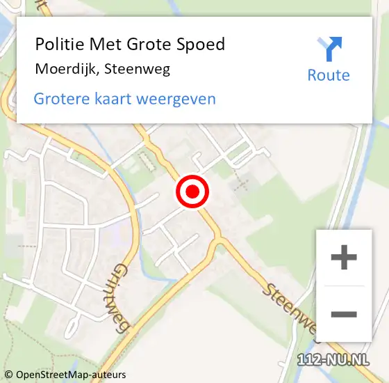 Locatie op kaart van de 112 melding: Politie Met Grote Spoed Naar Moerdijk, Steenweg op 27 juni 2022 17:57