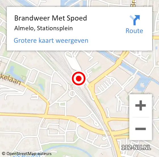 Locatie op kaart van de 112 melding: Brandweer Met Spoed Naar Almelo, Stationsplein op 27 juni 2022 18:45