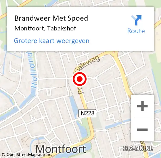 Locatie op kaart van de 112 melding: Brandweer Met Spoed Naar Montfoort, Tabakshof op 21 juli 2014 15:14