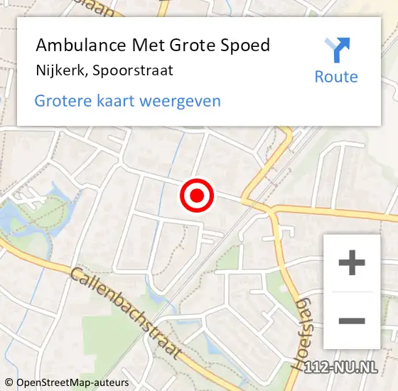 Locatie op kaart van de 112 melding: Ambulance Met Grote Spoed Naar Nijkerk, Spoorstraat op 27 juni 2022 19:37
