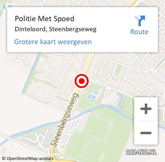 Locatie op kaart van de 112 melding: Politie Met Spoed Naar Dinteloord, Steenbergseweg op 27 juni 2022 20:20