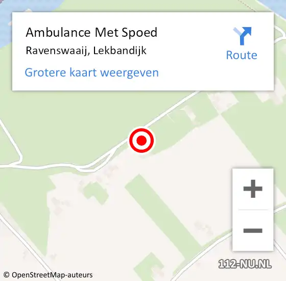 Locatie op kaart van de 112 melding: Ambulance Met Spoed Naar Ravenswaaij, Lekbandijk op 27 juni 2022 21:12