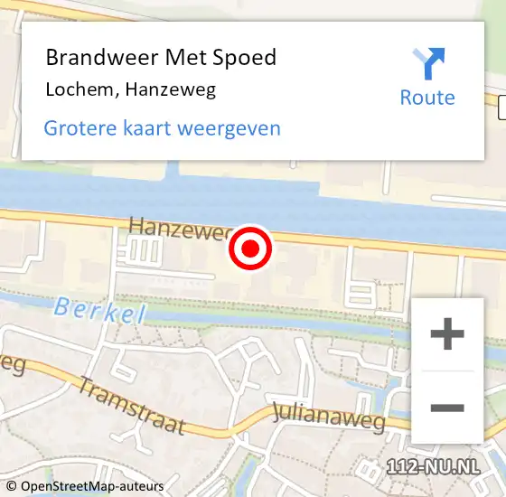 Locatie op kaart van de 112 melding: Brandweer Met Spoed Naar Lochem, Hanzeweg op 27 juni 2022 21:43