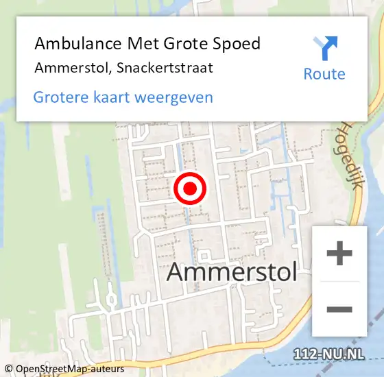 Locatie op kaart van de 112 melding: Ambulance Met Grote Spoed Naar Ammerstol, Snackertstraat op 27 juni 2022 22:27