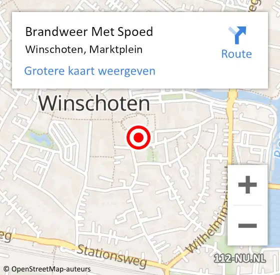 Locatie op kaart van de 112 melding: Brandweer Met Spoed Naar Winschoten, Marktplein op 27 juni 2022 22:27