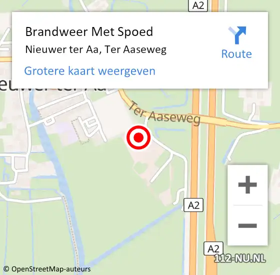 Locatie op kaart van de 112 melding: Brandweer Met Spoed Naar Nieuwer ter Aa, Ter Aaseweg op 27 juni 2022 22:53