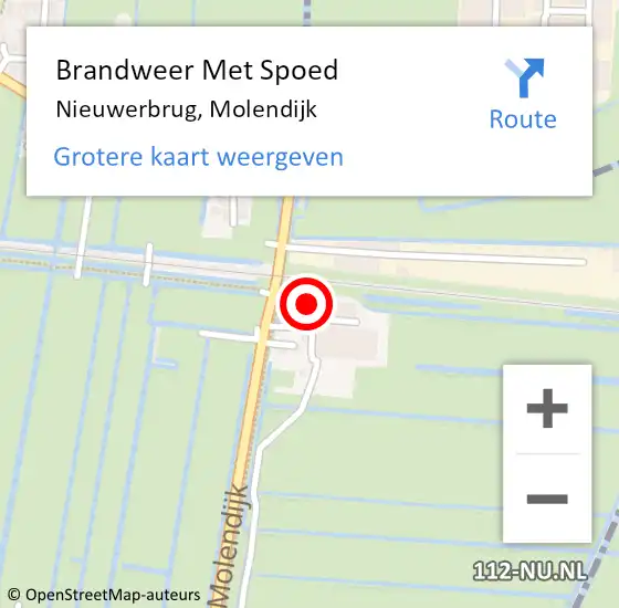 Locatie op kaart van de 112 melding: Brandweer Met Spoed Naar Nieuwerbrug, Molendijk op 27 juni 2022 23:01