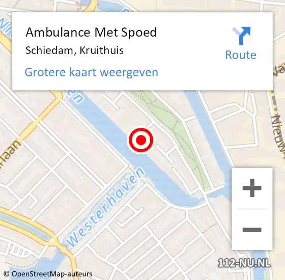 Locatie op kaart van de 112 melding: Ambulance Met Spoed Naar Schiedam, Kruithuis op 28 juni 2022 07:06