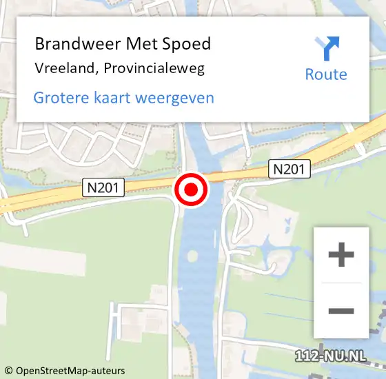 Locatie op kaart van de 112 melding: Brandweer Met Spoed Naar Vreeland, Provincialeweg op 28 juni 2022 07:15