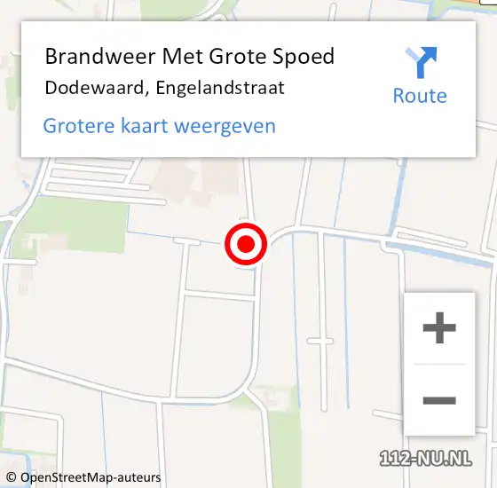 Locatie op kaart van de 112 melding: Brandweer Met Grote Spoed Naar Dodewaard, Engelandstraat op 28 juni 2022 07:20