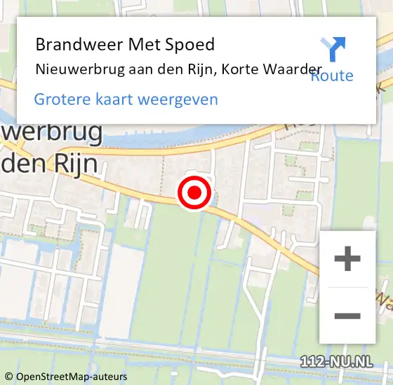 Locatie op kaart van de 112 melding: Brandweer Met Spoed Naar Nieuwerbrug, Korte Waarder op 28 juni 2022 07:50