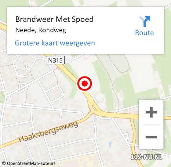 Locatie op kaart van de 112 melding: Brandweer Met Spoed Naar Neede, Rondweg op 28 juni 2022 07:56