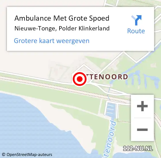 Locatie op kaart van de 112 melding: Ambulance Met Grote Spoed Naar Nieuwe-Tonge, Polder Klinkerland op 28 juni 2022 08:15