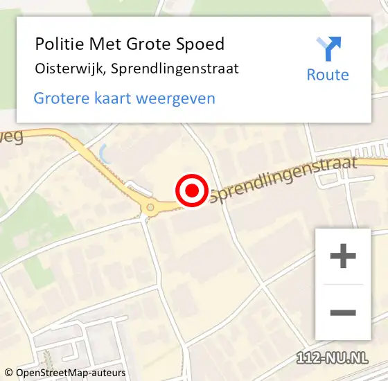 Locatie op kaart van de 112 melding: Politie Met Grote Spoed Naar Oisterwijk, Sprendlingenstraat op 28 juni 2022 09:08