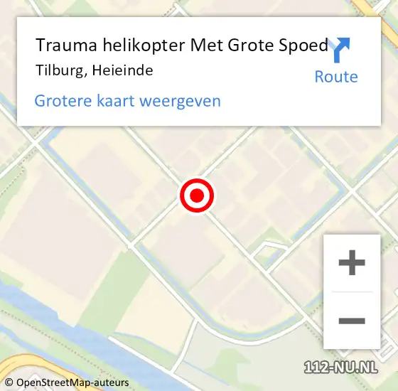 Locatie op kaart van de 112 melding: Trauma helikopter Met Grote Spoed Naar Tilburg, Heieinde op 28 juni 2022 09:20